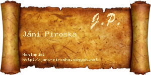 Jáni Piroska névjegykártya