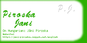 piroska jani business card
